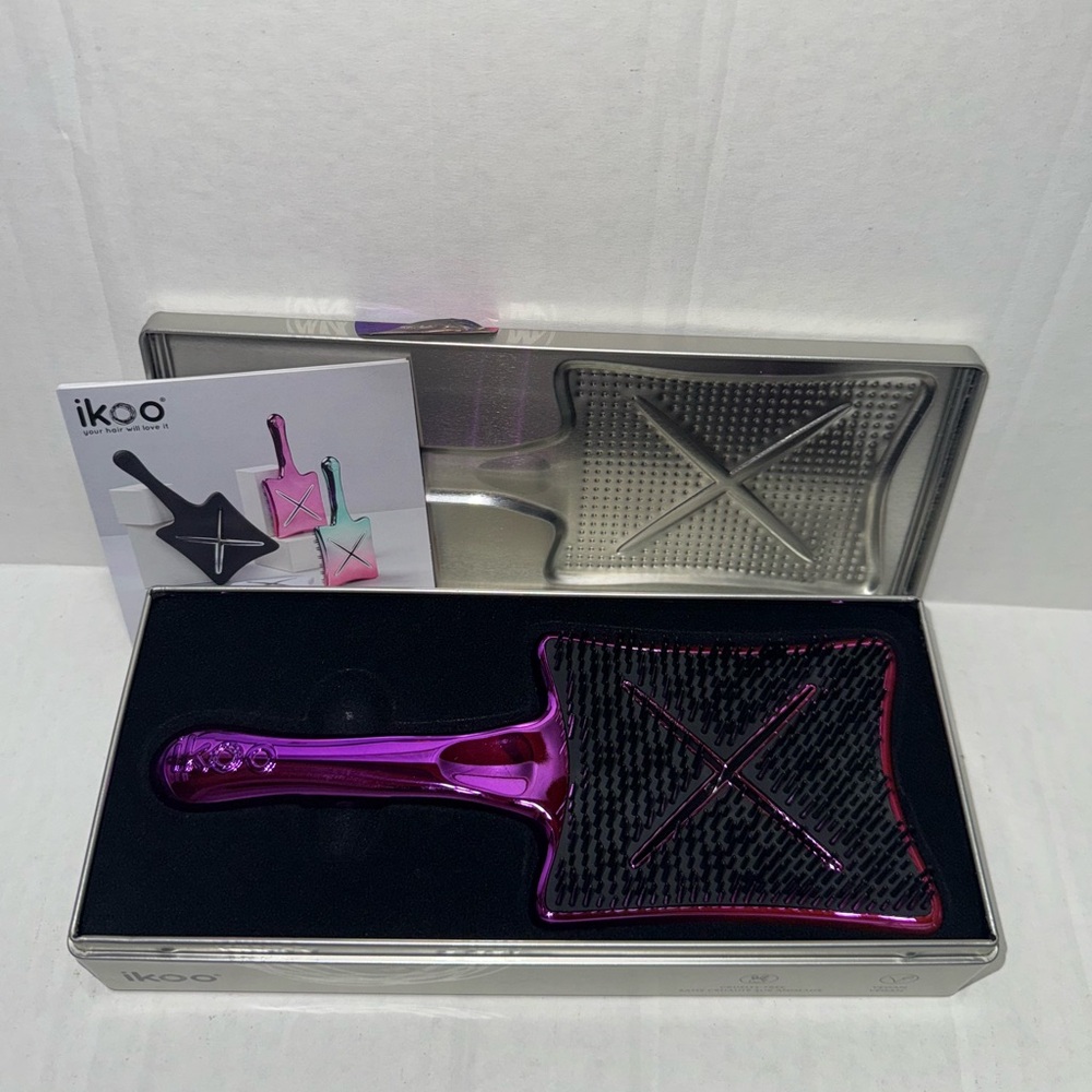 NEW ikoo Paddle x Pop Metallic Collection Hair Brush PINK Love Affair - Picture 5 of 13